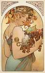 Alfons Mucha: Gyümölcsök (1897) (id: 3202) többrészes vászonkép