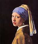 Jan Vermeer: Lány gyöngy fülbevalóval (színverzió 1.) (id: 1003) tapéta