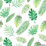 Zöld vegyes levelek tapétaminta vászonkép, poszter vagy falikép