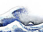 japanese great wave art. watercolor style.hand drawn vászonkép, poszter vagy falikép