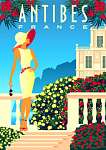 Utazás poszter - Antibes, Franciaország vászonkép, poszter vagy falikép
