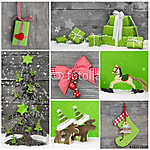 Karácsony: Piros, zöld, fehér és fa díszítés (id: 5006) tapéta