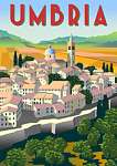Utazás poszter - Umbria, Olaszország vászonkép, poszter vagy falikép