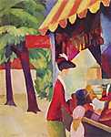 Paul Klee: A kalapüzlet kirakata előtt (id: 2407) falikép keretezve