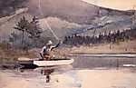 Winslow Holmer: Társadalom és magány; Csónakban horgászó férfi (id: 2607) falikép keretezve