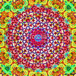 Colorful stained glass mandala kaleidoscope fractal vászonkép, poszter vagy falikép