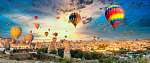 Hőlégballonok csodás fényekben, Cappadocia vászonkép, poszter vagy falikép