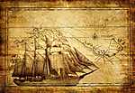 Bernardo Bellotto: Térkép vitorlás hajóval (id: 2308) vászonkép
