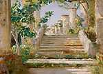 Albert Bierstadt: Loggia Ravelloban (id: 3808) falikép keretezve