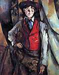 Paul Cézanne: Fiú vörös mellényben, 1888-1890 (id: 408) többrészes vászonkép