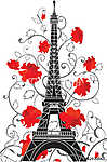 Eiffel-torony vektoros sziluettje vászonkép, poszter vagy falikép
