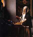Jan Vermeer: Asszony mérleggel (id: 1009) vászonkép