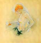 Berthe Morisot: Szárítkozó fiatal nő (id: 2009) falikép keretezve