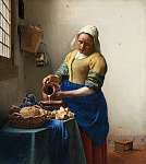 Jan Vermeer: Tejet öntő nő  (id: 20709) vászonkép