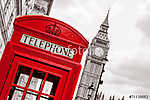 Telefonos fülke. London, Egyesült Királyság vászonkép, poszter vagy falikép