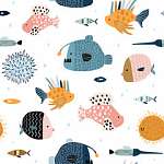 Bámulatos halak tapétaminta vászonkép, poszter vagy falikép