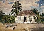 Winslow Holmer: Bennszülött házikó Nassauban, 1885 (id: 2611) többrészes vászonkép