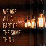 Inspirational and motivation quote on blurred light bulb backgro vászonkép, poszter vagy falikép