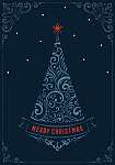 Elegáns sötét karácsonyi grafika 2. (karácsonyfa) vászonkép, poszter vagy falikép