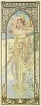 Alfons Mucha: A nap fénypontja (Napszakok részlet) (id: 21915) falikép keretezve