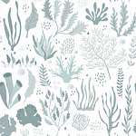 Korallok és tengeri növények tapétaminta vászonkép, poszter vagy falikép