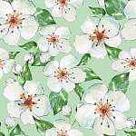 Floral seamless pattern 4. Blooming apple tree. Watercolor backg (id: 14119) többrészes vászonkép