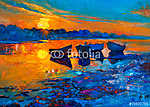 Csónakok a naplemenő fényében (id: 4220) poszter