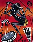 Afrikai zene 004 - Digital Art vászonkép, poszter vagy falikép