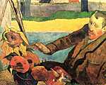Van Gogh napraforgókat fest vászonkép, poszter vagy falikép