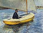 Gustave Caillebotte: Sárga vitorlás (id: 3122) falikép keretezve