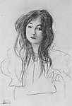 Alfons Mucha: Lány hosszú hajjal (id: 2423) vászonkép