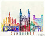 Cambridge landmarks watercolor poster vászonkép, poszter vagy falikép