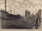 Paul Signac: Rue Vercingétorix (1885) (id: 3824) többrészes vászonkép