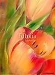 Tulipánok közeli részlet (olajfestmény reprodukció) vászonkép, poszter vagy falikép