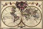 Világtérkép, 1720 vászonkép, poszter vagy falikép