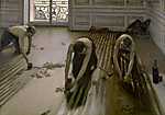 Gustave Caillebotte: Parketta gyalulók (id: 3126) falikép keretezve