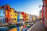 Színes házak Burano, Velence, Olaszország vászonkép, poszter vagy falikép