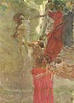 Gustav Klimt: Gyógyítás és igazság, freskó (1888) (id: 16228) falikép keretezve