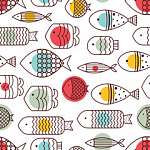 Absztrakt halak színes pöttyökkel vászonkép, poszter vagy falikép