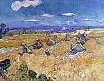 Vincent Van Gogh: Búzamező aratóval (id: 2928) falikép keretezve