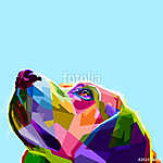 colorful dog head (id: 15630) többrészes vászonkép