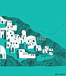 Santorini sziget, Görögország illusztráció (id: 5131) poszter