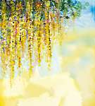 Absztrakt virágok akvarell festmény. Tavaszi sárga virágok Wist (id: 9031) tapéta
