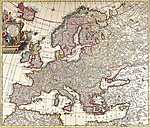 Régi Európa térkép vászonkép, poszter vagy falikép