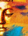 Absztrakt Buddha arca háttér vászonkép, poszter vagy falikép