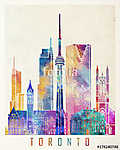 Toronto landmarks watercolor poster (id: 15234) poszter