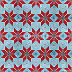 Poinsettia Piros / Kék Seamless Pattern Kötött vászonkép, poszter vagy falikép