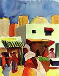Georges Seurat: Piac Algírban (id: 2435) falikép keretezve