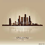Szingapúr Ázsia városkép város sziluettje vászonkép, poszter vagy falikép
