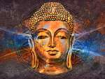 Buddha fej, digitális art vászonkép, poszter vagy falikép